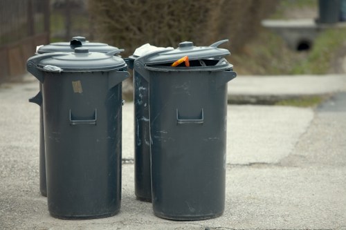 A skip being delivered to a residential property