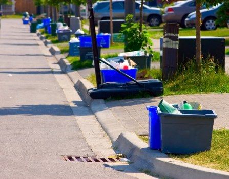 Proper placement of a skip with permit displayed