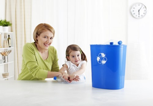 Professional team managing demolition waste removal